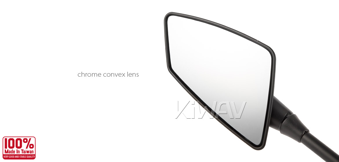 KiWAV Hawk mat black motorcycle mirrors scooter fit Magazi