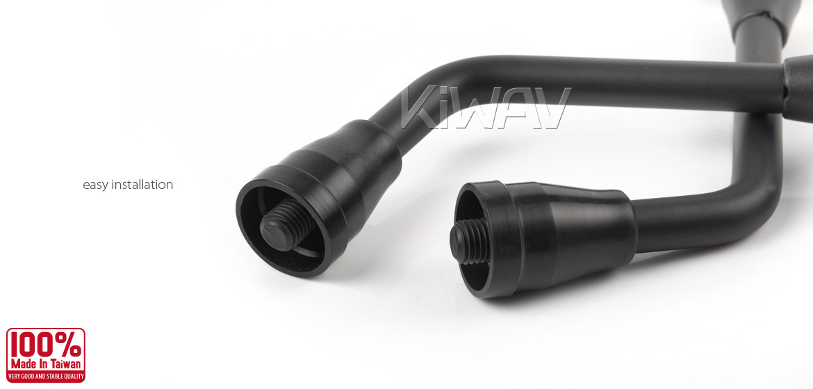 KiWAV Hawk mat black motorcycle mirrors scooter fit Magazi