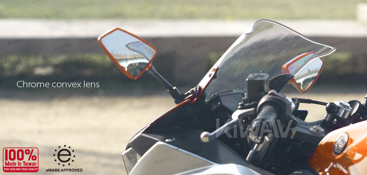 KiWAV Hawk orange fairing mount rearview mirrors for sportsbike motorcycle Magazi