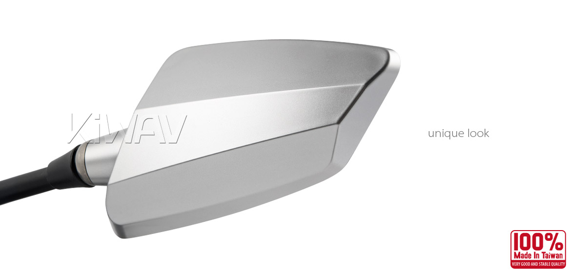 KiWAV Hawk silver fairing mount rearview mirrors for Ducati Panigale
