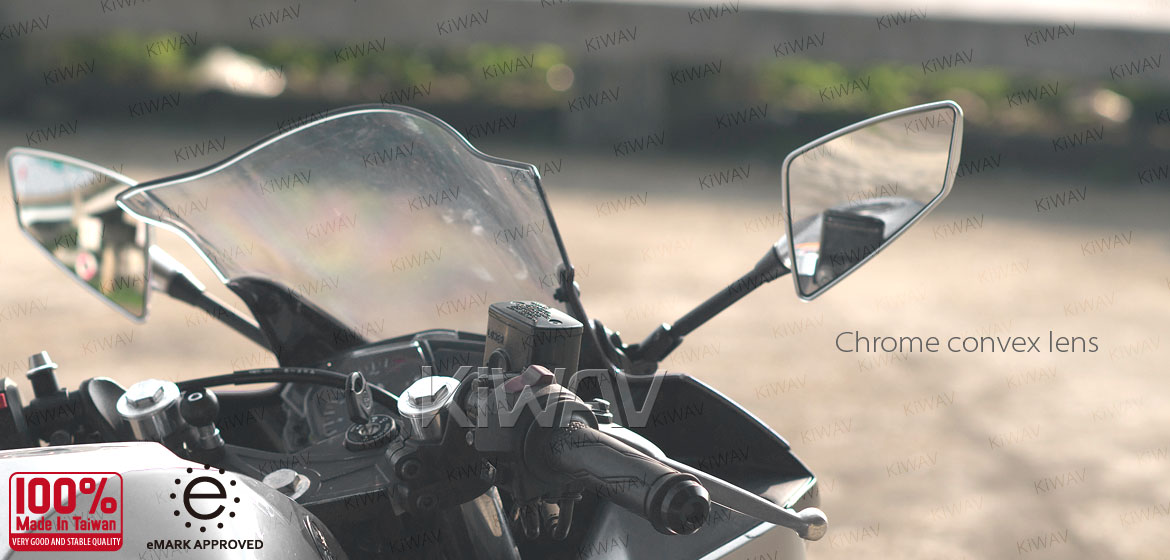 KiWAV Hawk silver fairing mount rearview mirrors for Ducati Panigale