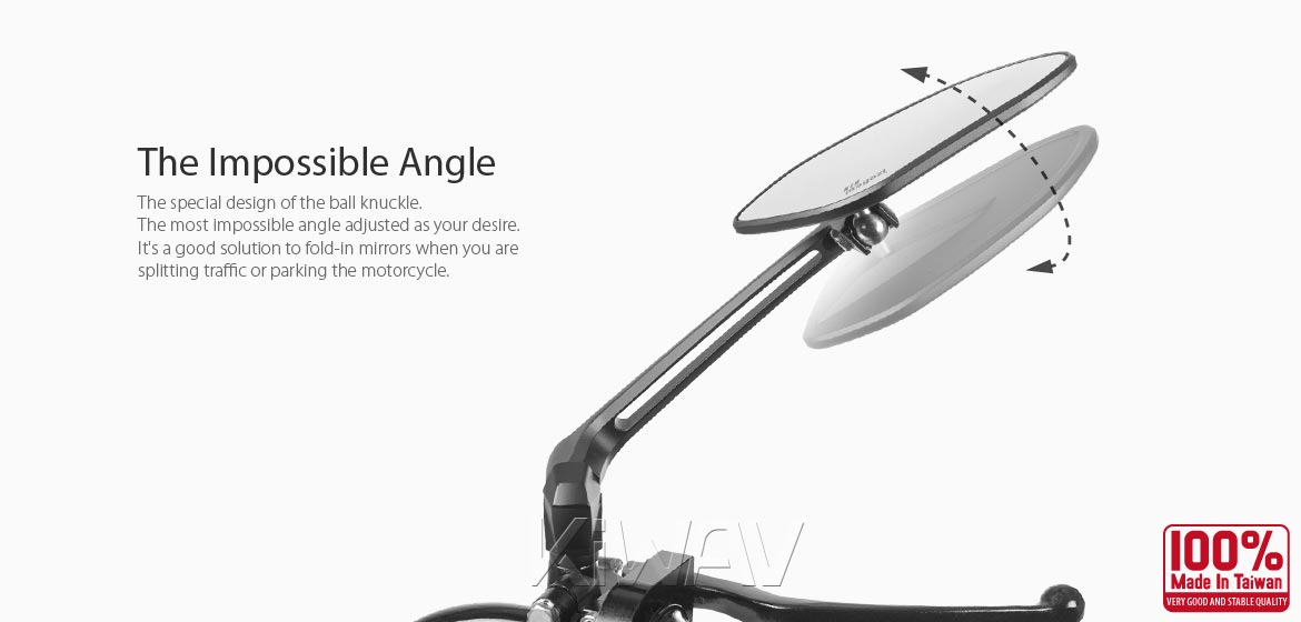 Thinnest motorcycle mirrors KiWAV motorcycle mirrors Horus black compatible for most modern Vespa models, GTS/ GTV/ LX/ LT/ LXV/ S