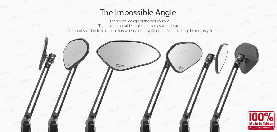 Thinnest motorcycle mirrors KiWAV motorcycle mirrors Horus black compatible for most modern Vespa models, GTS/ GTV/ LX/ LT/ LXV/ S