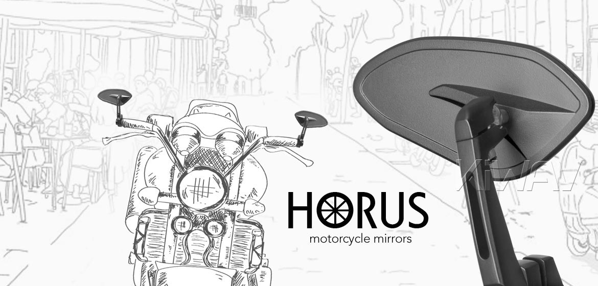 The thinnest motorcycle mirrors KiWAV motorcycle bar end mirrors Horus black compatible for BMW