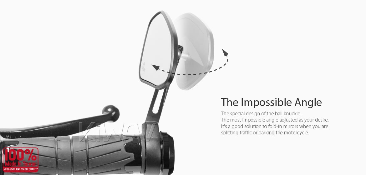 The thinnest motorcycle mirrors KiWAV motorcycle bar end mirrors Horus black compatible for BMW