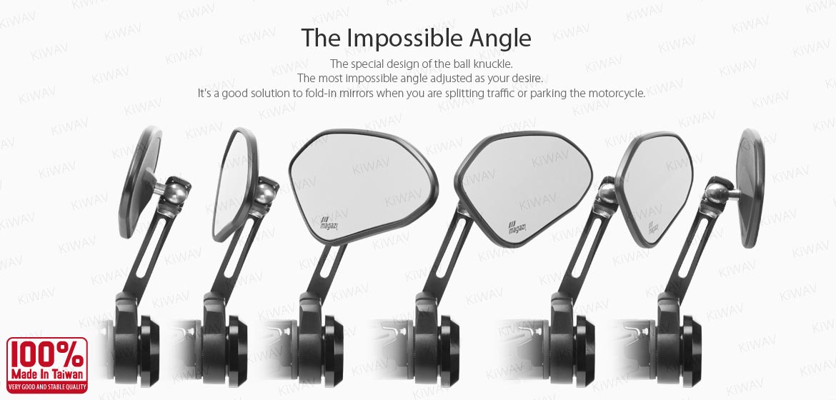 The thinnest motorcycle mirrors KiWAV motorcycle bar end mirrors Horus black compatible for BMW