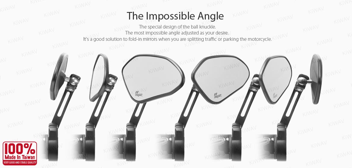The thinnest motorcycle mirrors KiWAV motorcycle bar end mirrors Horus black for 22/25mm handlebar