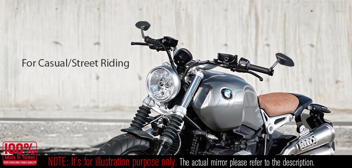 The thinnest motorcycle mirrors KiWAV motorcycle bar end mirrors Horus heavy weightblack compatible for BMW M12 threaded handlebar