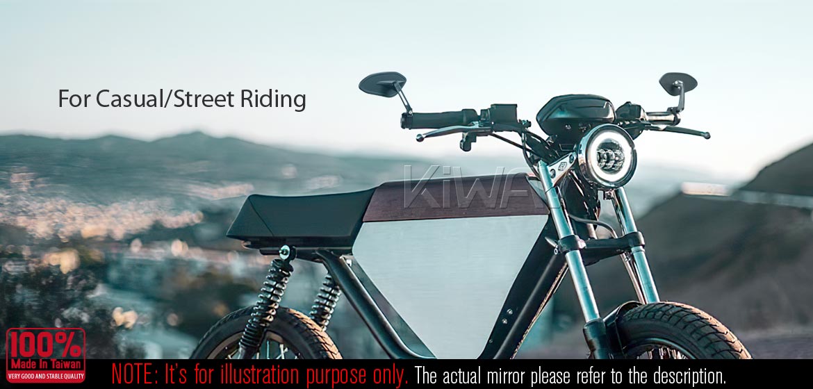 The thinnest motorcycle mirrors KiWAV motorcycle bar end mirrors Horus black compatible for BMW