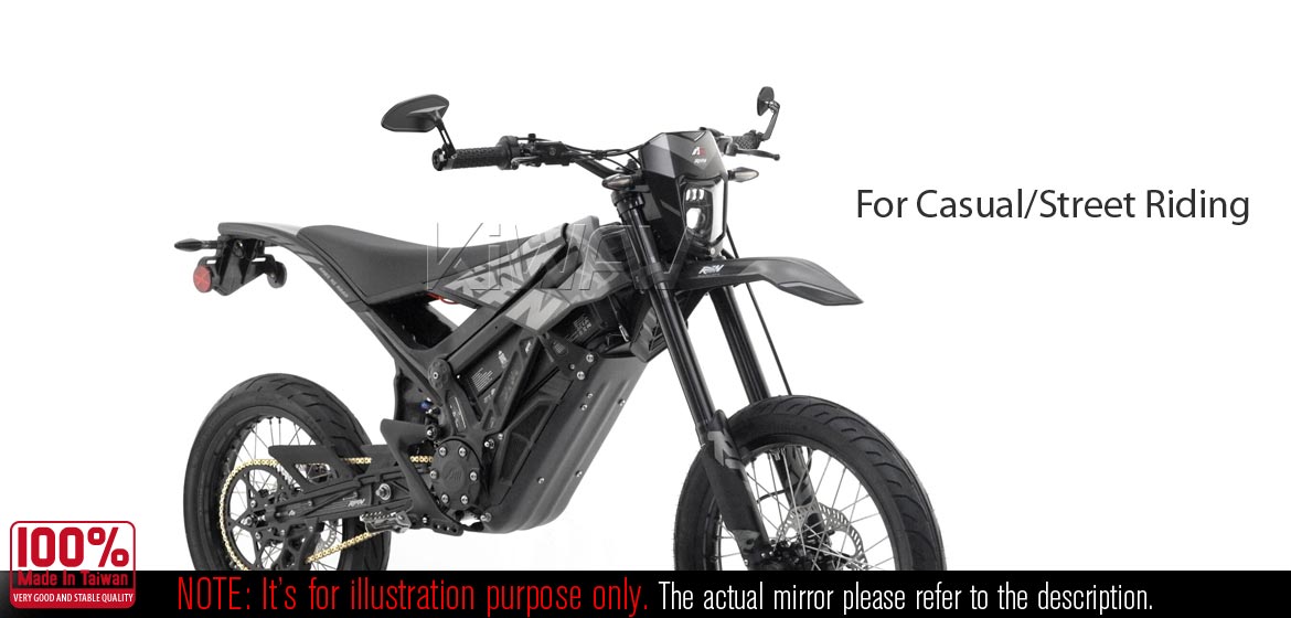 KiWAV bar end mirrors Horus black for most bicycles, Ebikes with hollow bar end