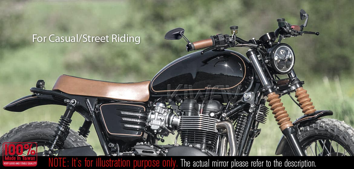 The thinnest motorcycle mirrors KiWAV motorcycle bar end mirrors Horus black compatible for BMW