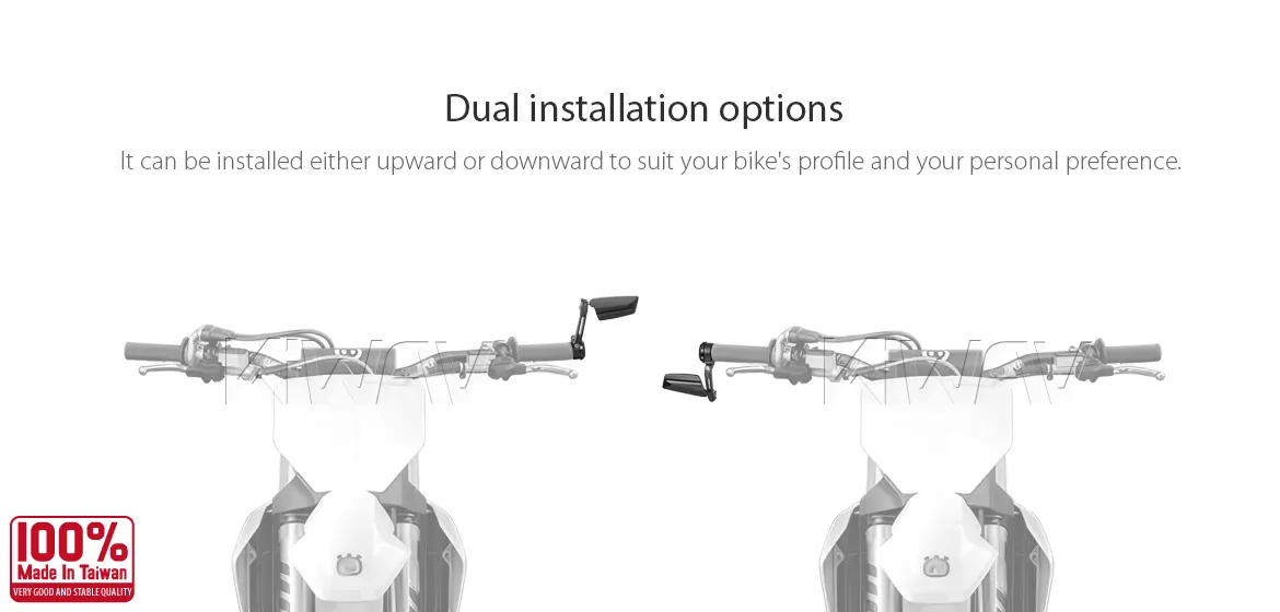 KiWAV motorcycle bar end mirrors Leap left hand compatible for Harley Sportster S Nightster 2021-