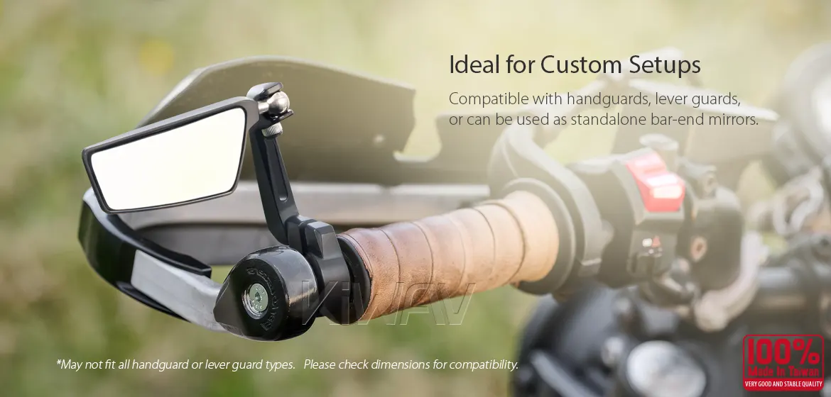 KiWAV motorcycle bar end mirrors Leap left hand compatible for Harley Sportster S Nightster 2021-