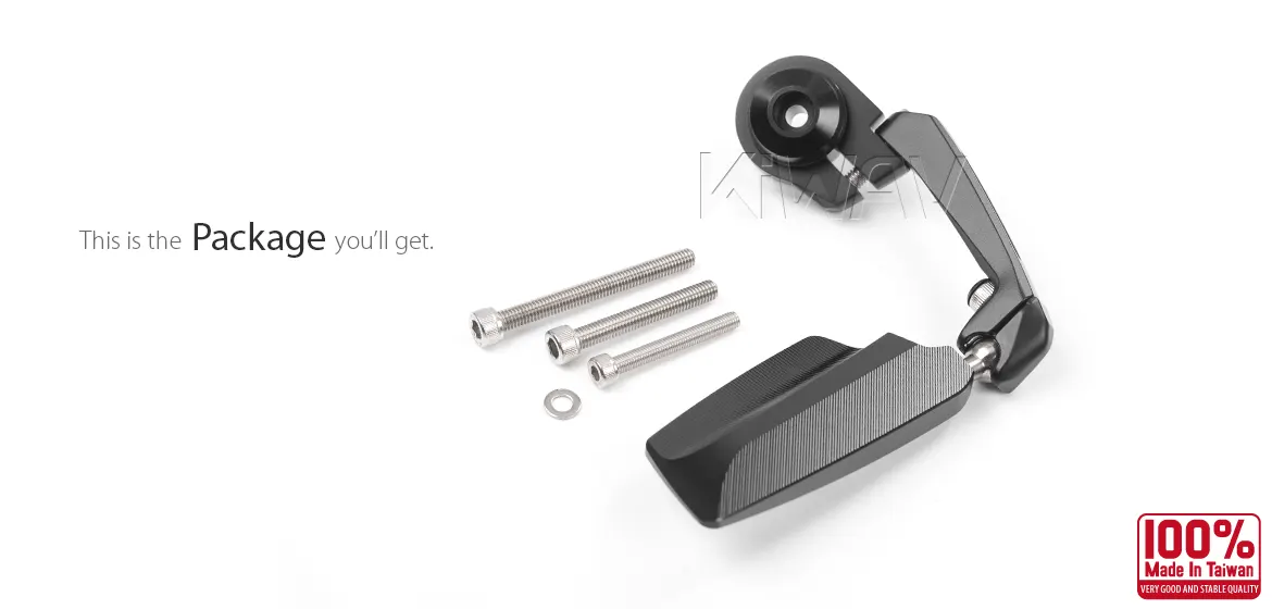 KiWAV motorcycle bar end mirrors Leap left hand compatible for Triumph air-cooled models