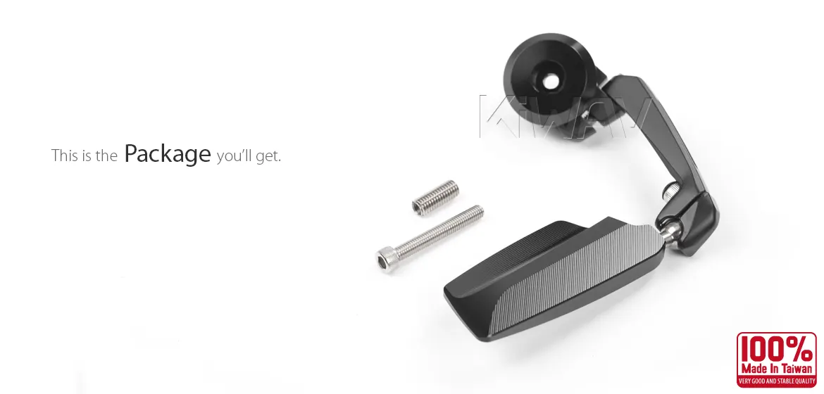 KiWAV motorcycle bar end mirrors Leap left hand heavy weight for M8 threaded handlebars