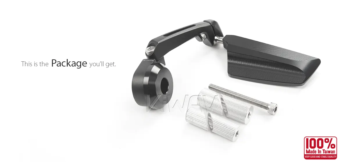 KiWAV motorcycle bar end mirrors Leap left hand for most bicycles, Ebikes with hollow bar end