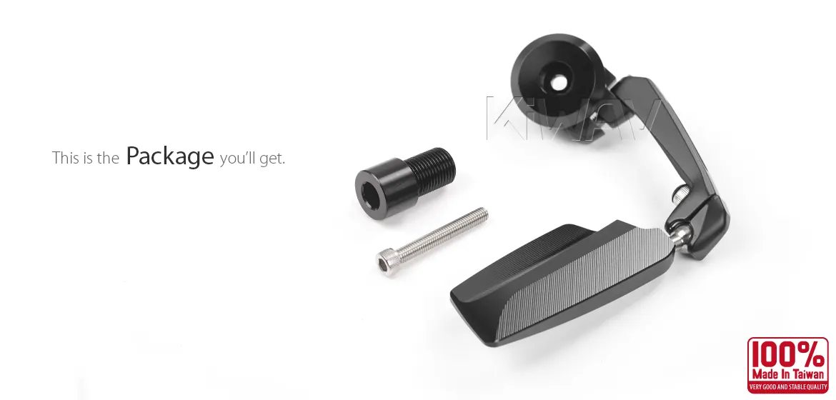 KiWAV motorcycle bar end mirrors Leap left hand heavy weight compatible for Yamaha M16 threaded handlebar