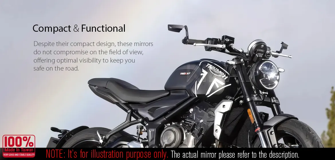 KiWAV motorcycle bar end mirrors Leap compatible for Triumph water-cooled models