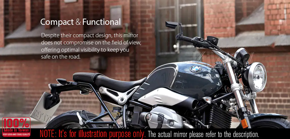 KiWAV motorcycle bar end mirrors Leap a pair compatible for BMW