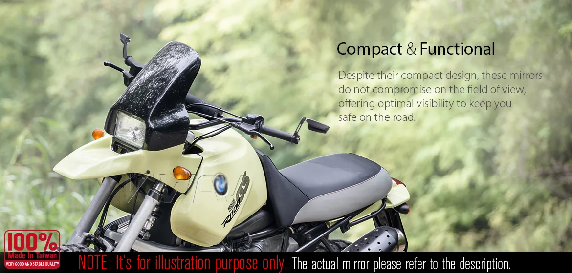 KiWAV motorcycle bar end mirrors Leap a pair compatible for BMW M8 threaded handlebar
