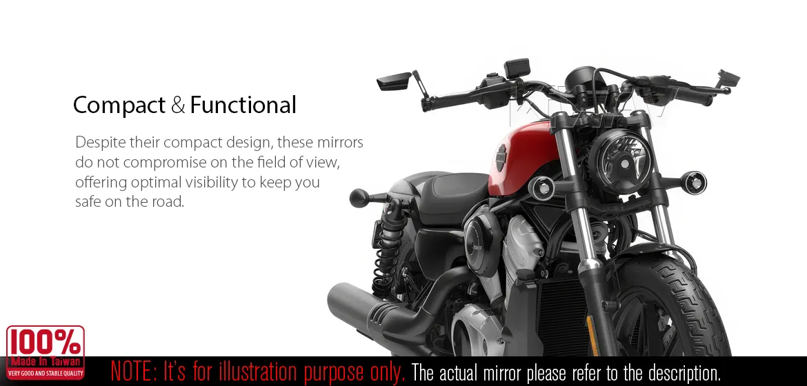 KiWAV motorcycle heavy weight bar end mirrors Leap a pair compatible for Harley Sportster S Nightster 2021-