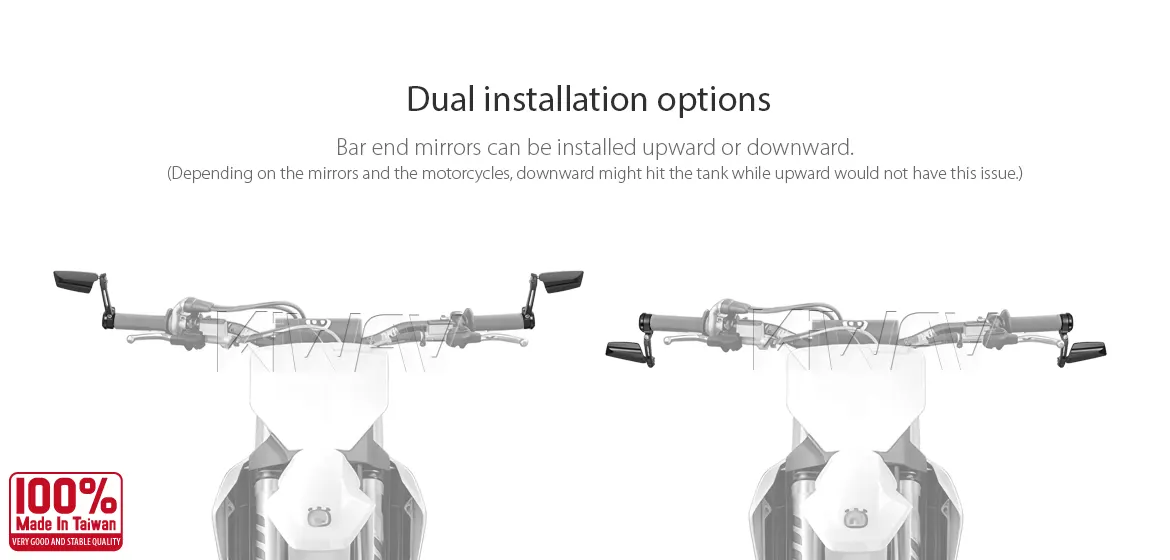 KiWAV motorcycle bar end mirrors Leap a pair compatible for BMW