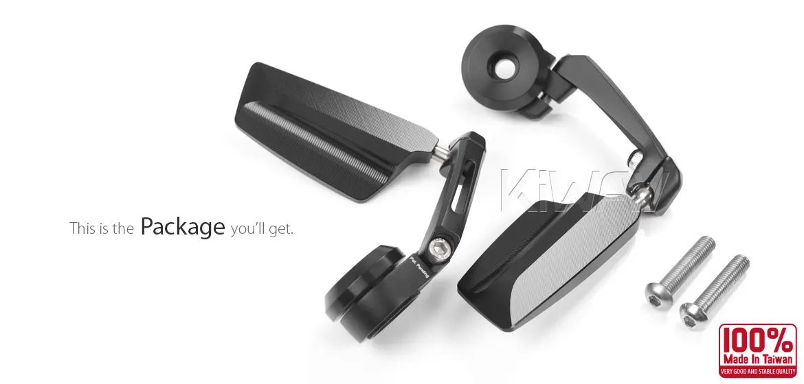 KiWAV motorcycle bar end mirrors Leap a pair for M8 threaded handlebars