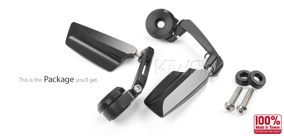 KiWAV motorcycle bar end mirrors Leap a pair compatible for BMW M8 threaded handlebar
