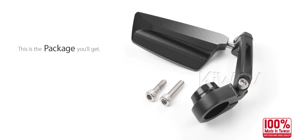 KiWAV motorcycle bar end mirrors Leap right hand compatible for Triumph water-cooled models