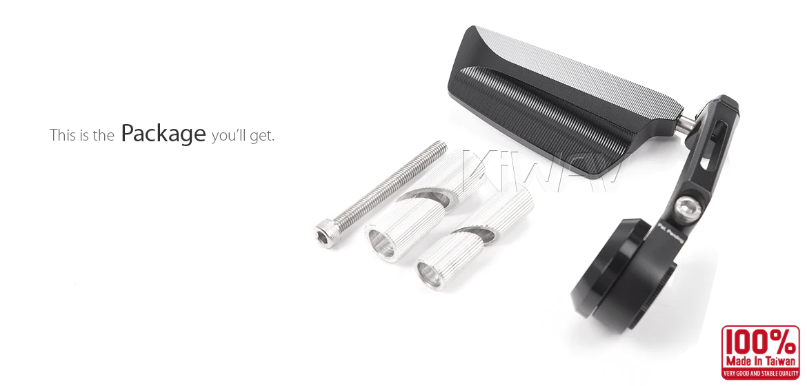 KiWAV motorcycle bar end mirrors Leap right hand for most bicycles, Ebikes with hollow bar end