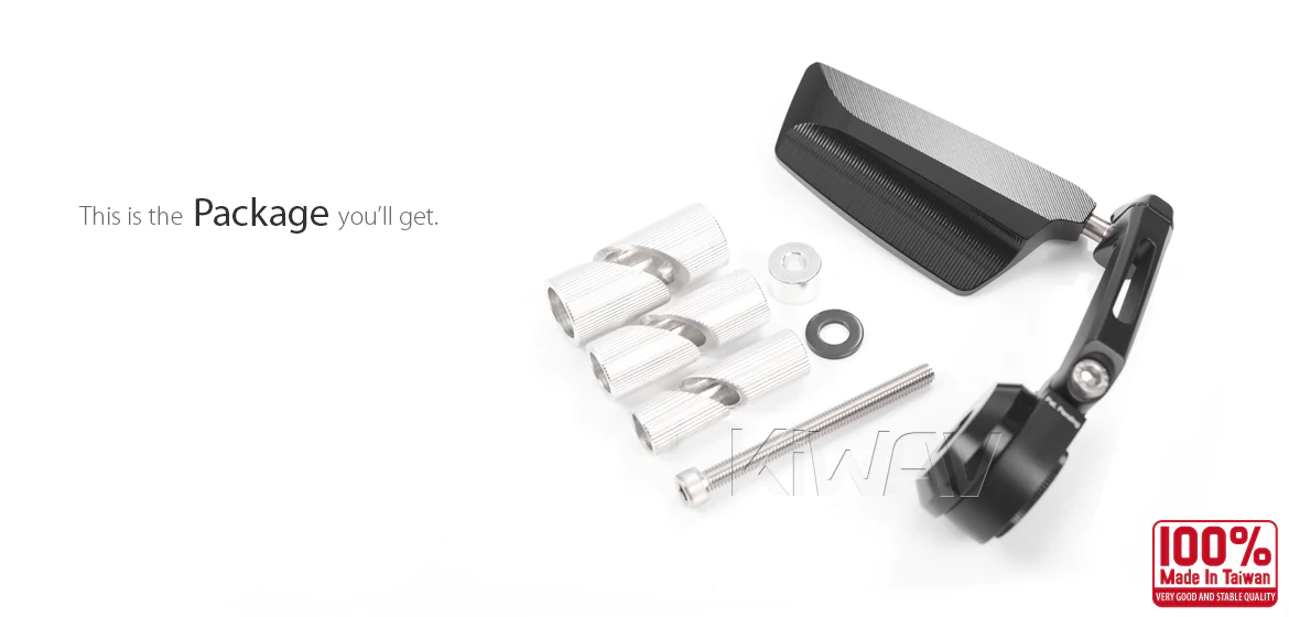 KiWAV motorcycle bar end mirrors Leap right hand compatible for Harley Sportster Dyna Softail XG street