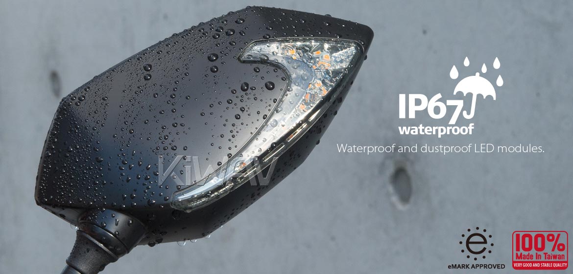 KiWAV motorcycle Two-tone LED with sequential effect mirrors Lucifer black for BMW 10mm 1.5pitch Magazi