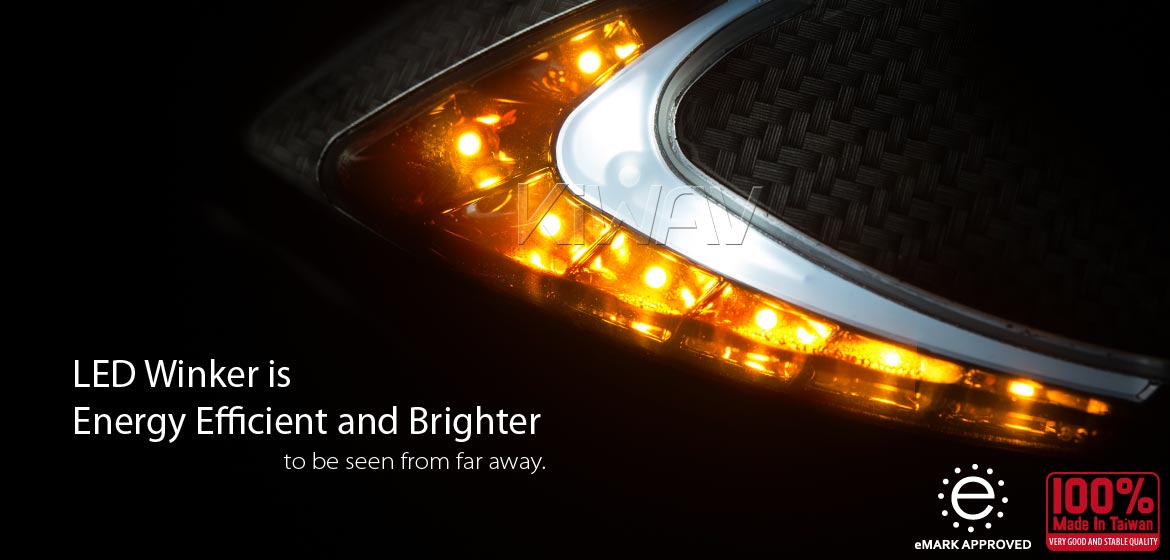 KiWAV motorcycle Two-tone LED with sequential effect mirrors Lucifer black for BMW 10mm 1.5pitch Magazi