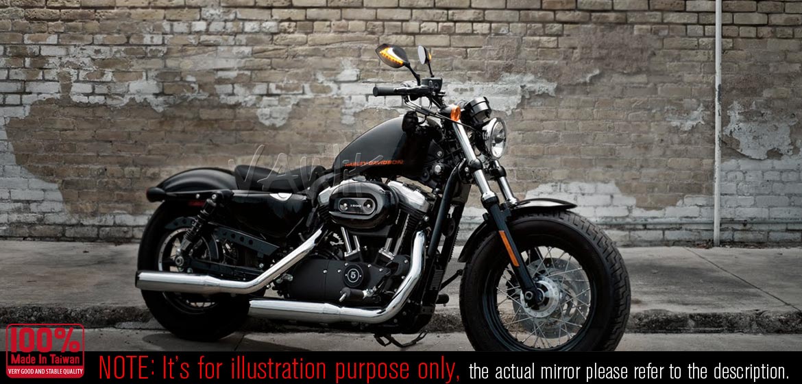 VAWiK motorcycle Two-tone LED with sequential effect mirrors Lucifer carbon for Harley Davidson Magazi