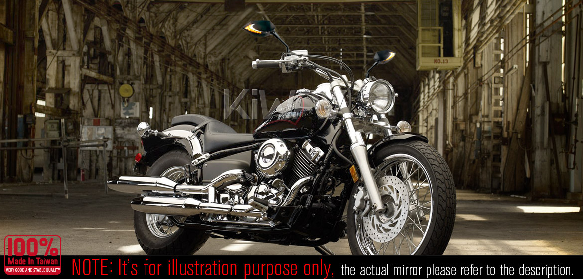 KiWAV motorcycle Two-tone LED with sequential effect mirrors Lucifer black for Harley Davidson
