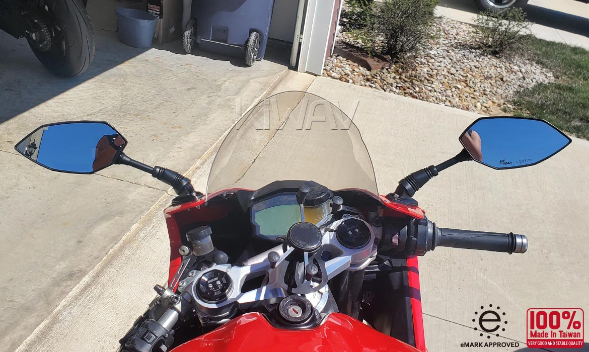 KiWAV motorcycle mirrors with TPMS Lucifer black for Ducati Panigale series motorcycles