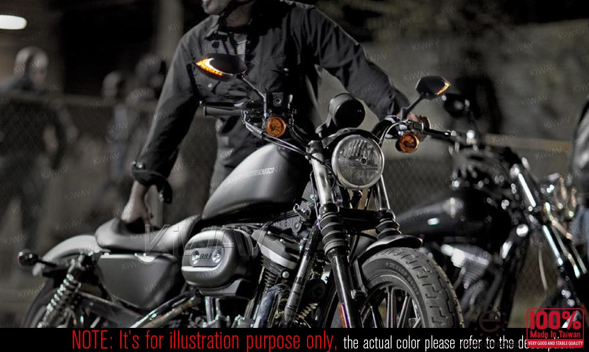 KiWAV motorcycle mirrors with TPMS Lucifer black for Harley-Davidson