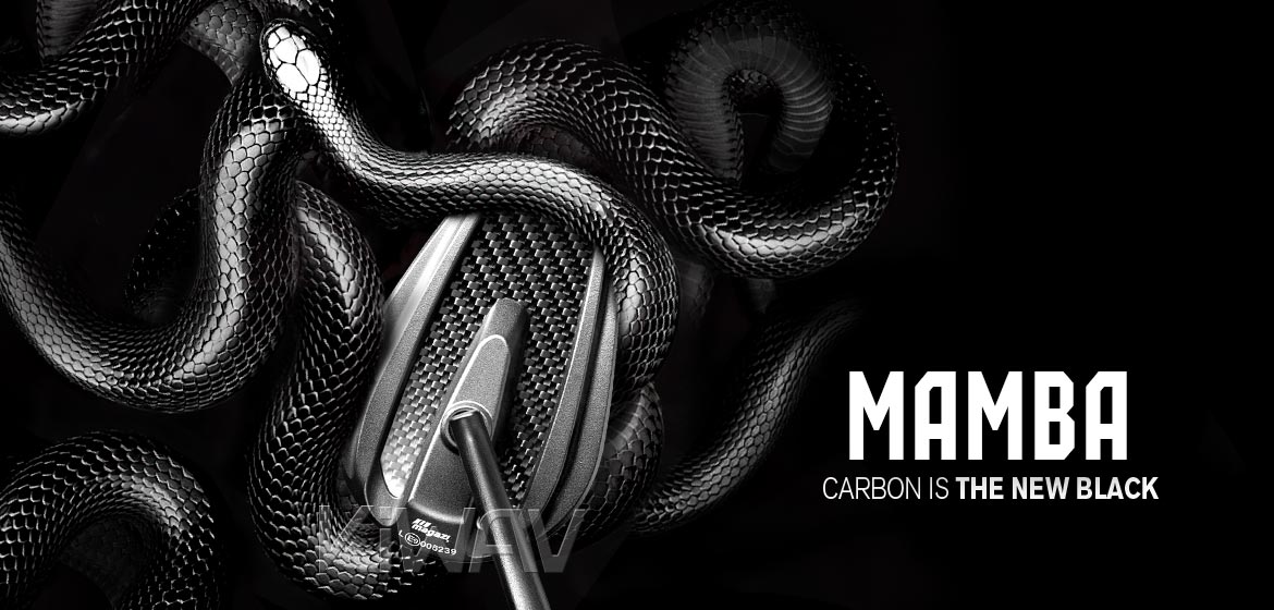 Thinnest motorcycle mirrors KiWAV motorcycle mirrors Mamba black compatible for Harley Davidson Street 500/ 750