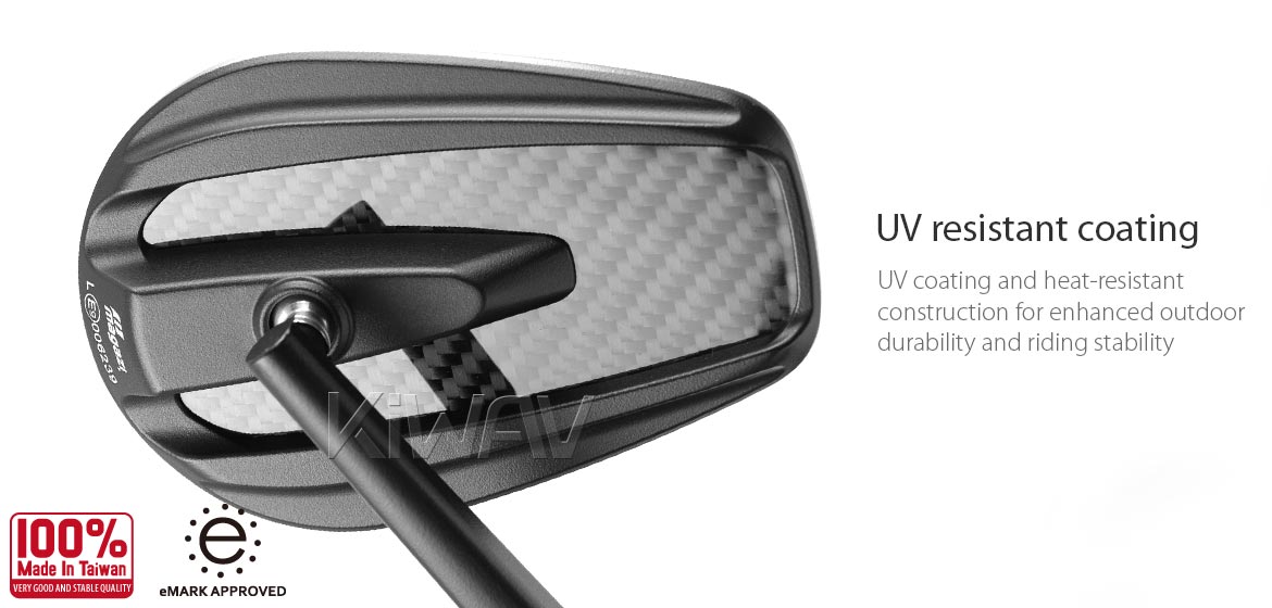 Thinnest motorcycle mirrors KiWAV motorcycle mirrors Mamba black compatible for Harley Davidson Street 500/ 750