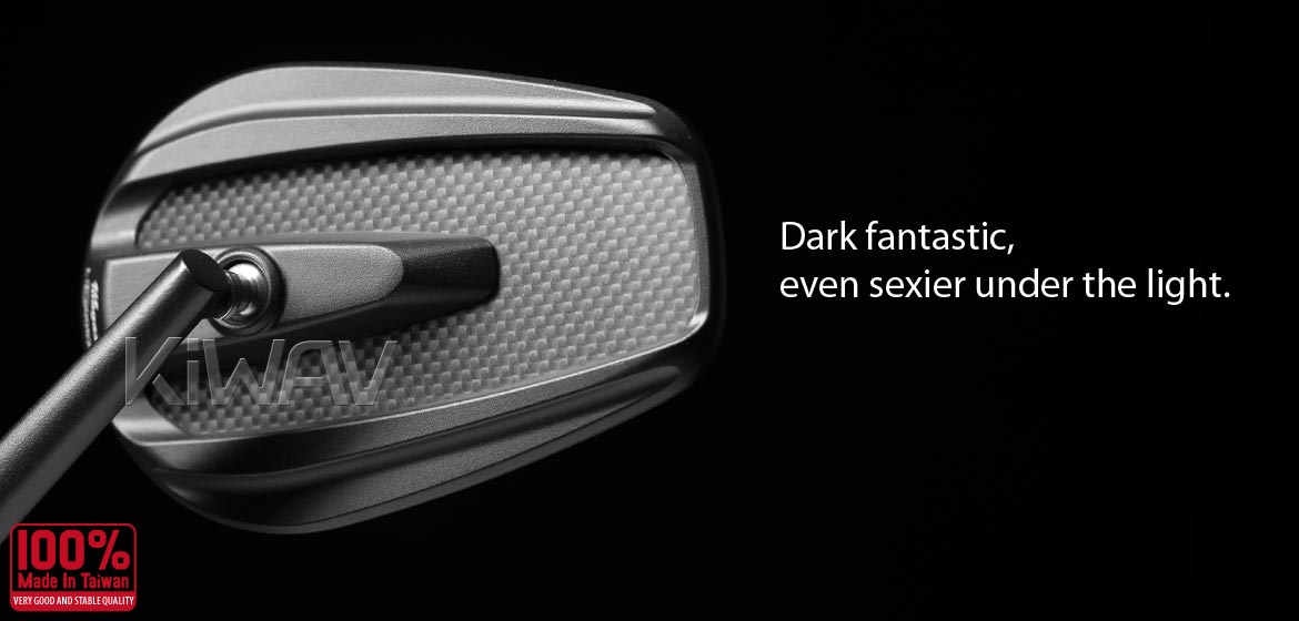 True carbon fiber mirrors KiWAV motorcycle mirrors Mamba black fairing mount rearview mirrors for sportbikes