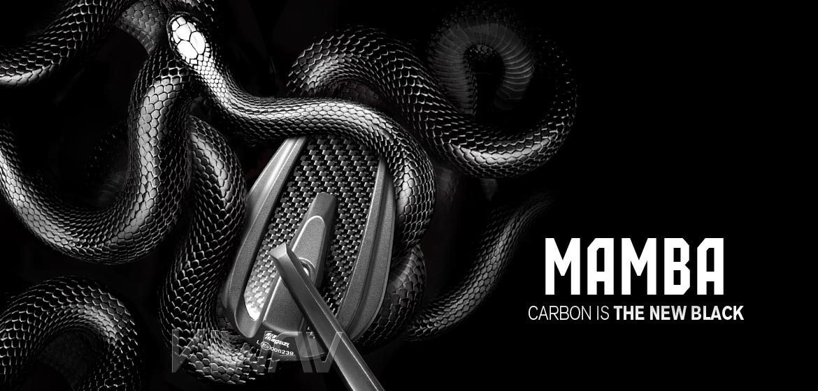KiWAV heavy weight mirrors Mamba glossy carbon compatible for Yamaha M16 threaded handlebars motorcycles
