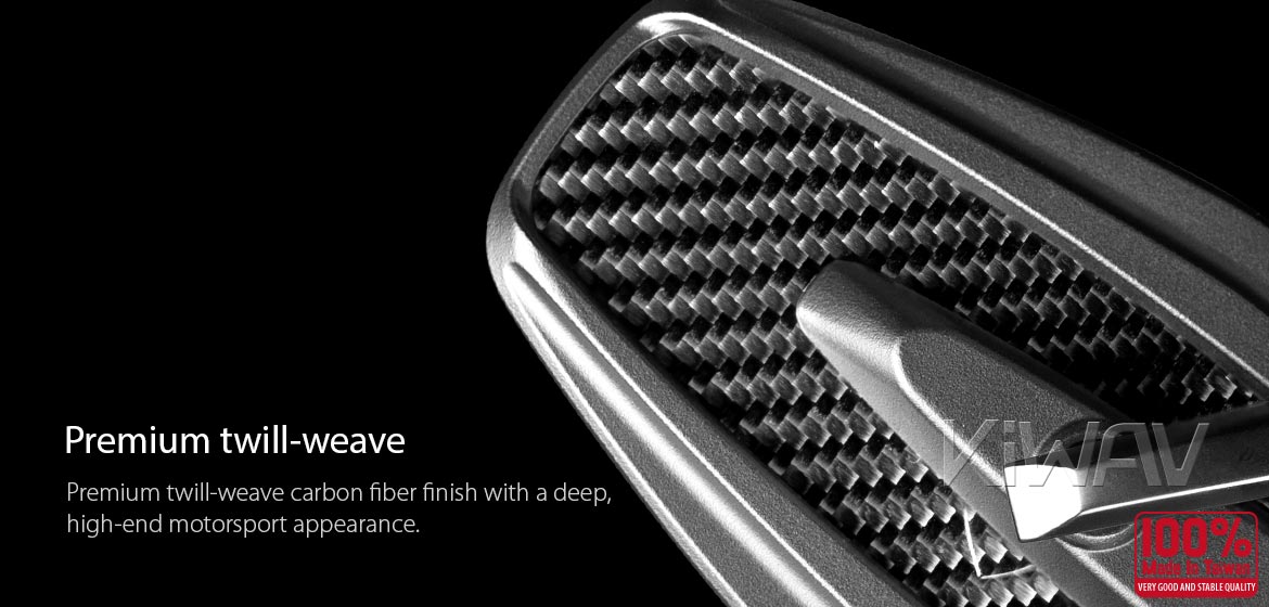 KiWAV heavy weight mirrors Mamba glossy carbon compatible for Yamaha M16 threaded handlebars motorcycles