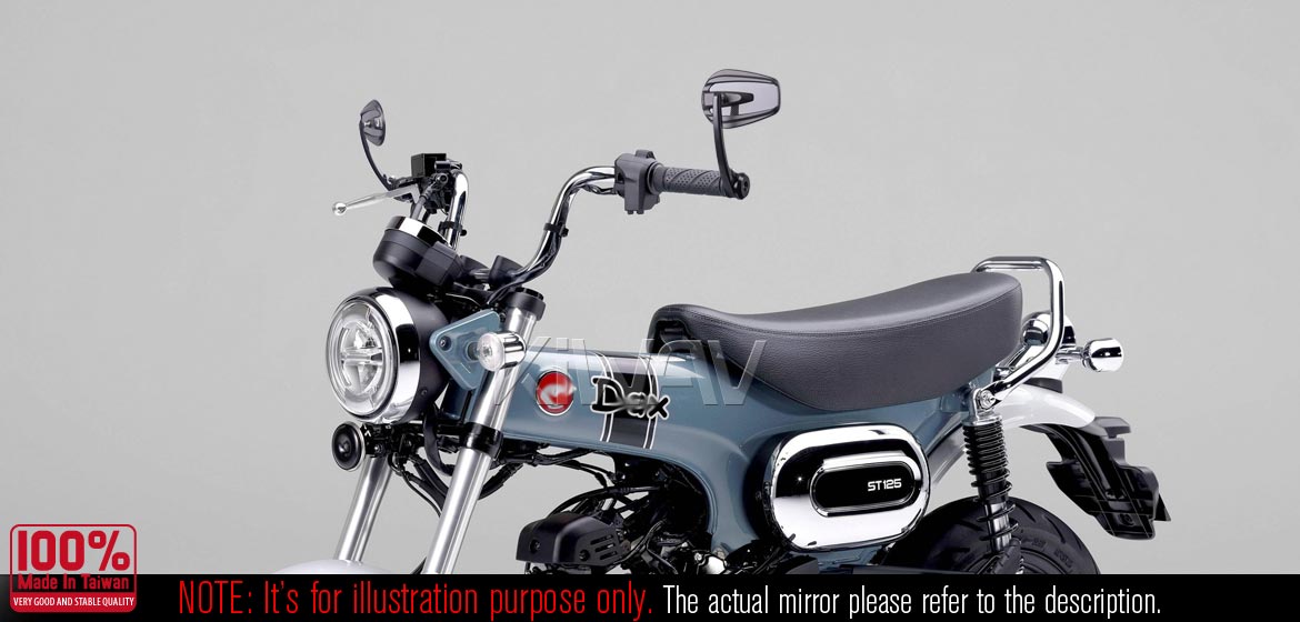 KiWAV bar end mirrors Mamba glossy carbon fiber compatible for Honda specific mini motorcycles