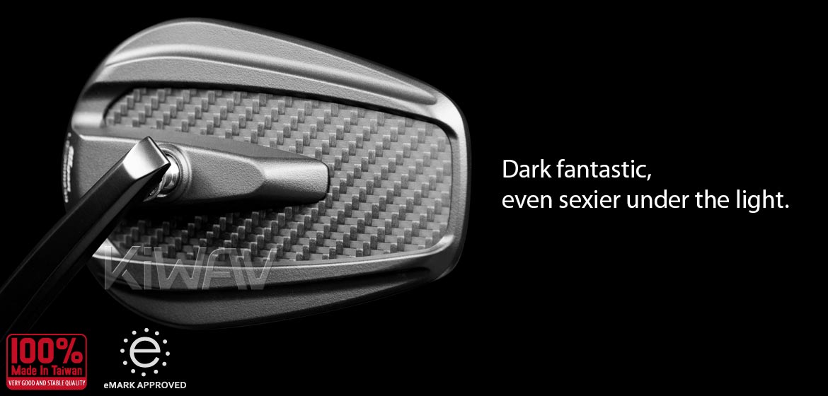 KiWAV bar end mirrors Mamba matte carbon compatible for Triumph air-cooled motorcycles