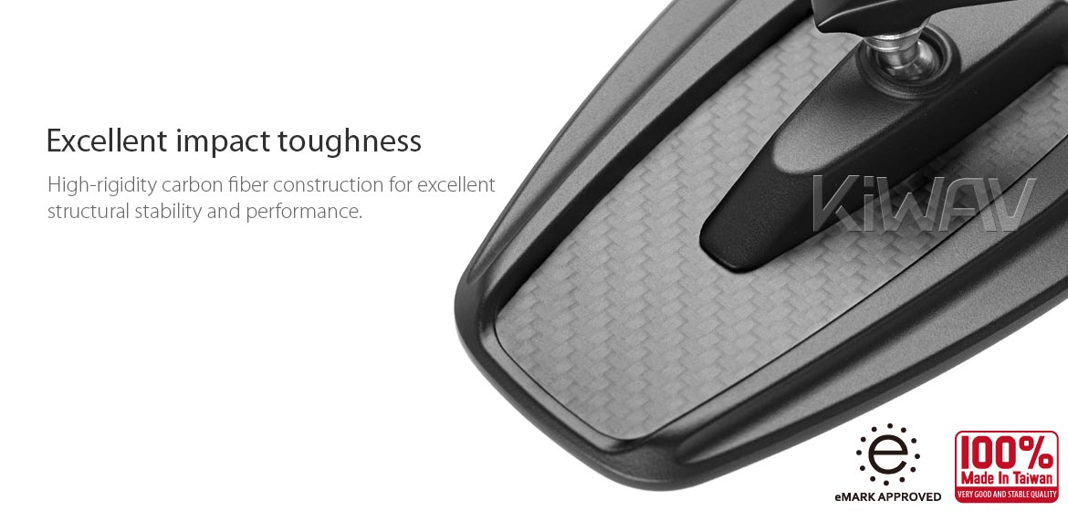 KiWAV bar end mirrors Mamba matte carbon compatible for Triumph air-cooled motorcycles