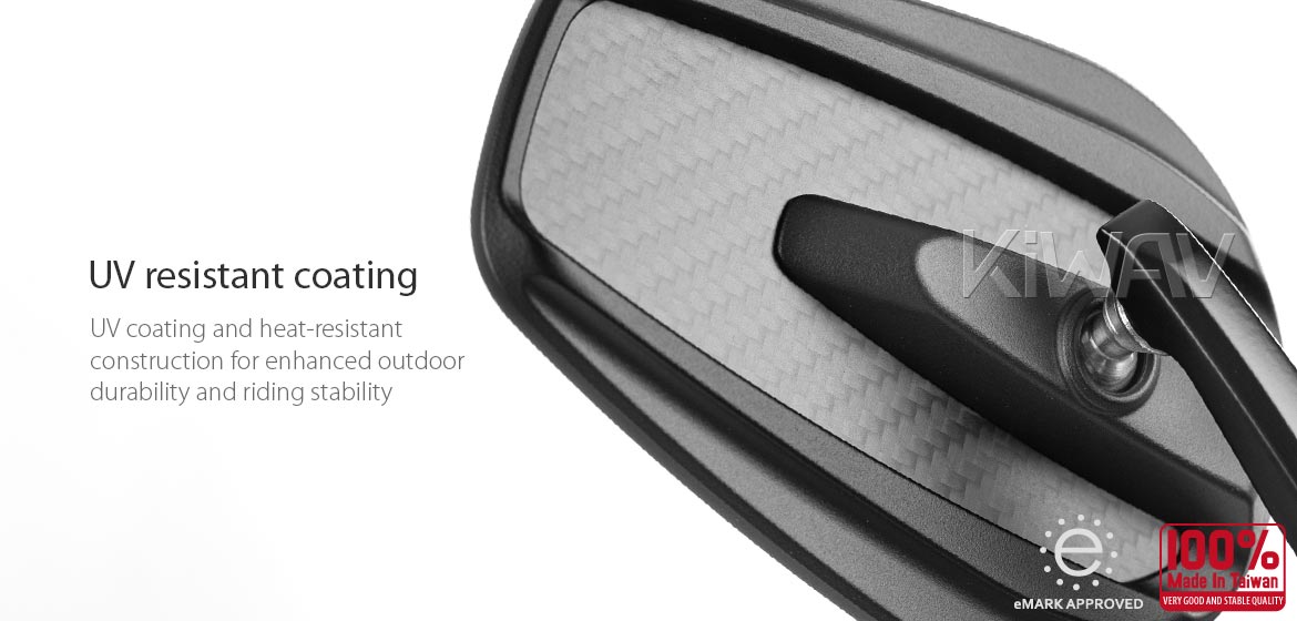 KiWAV bar end mirrors Mamba matte carbon compatible for Triumph air-cooled motorcycles