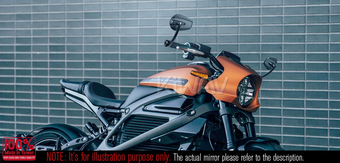 KiWAV matte carbon fiber bar end mirrors Mamba compatible for Harley Sportster Dyna Softail XG street motorcycles
