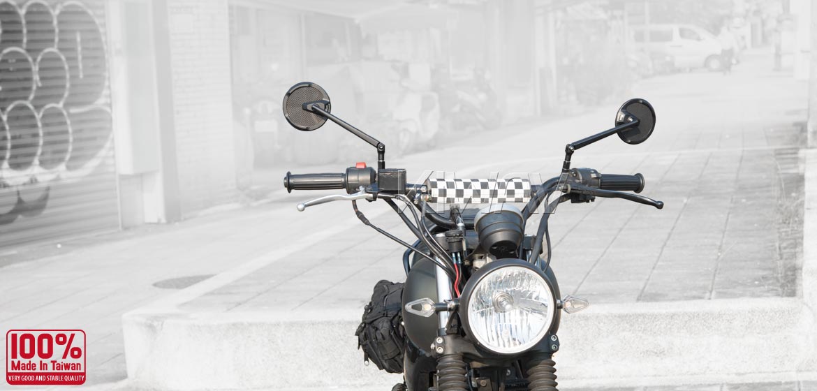 True carbon fiber mirrors KiWAV motorcycle mirrors Mamba Round black universal fit for 8mm mirror thread