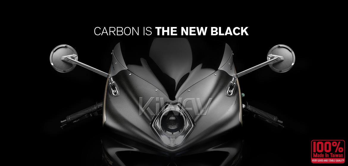 N*M様 カーボン　ミラー　カウル スポーツバイク: カウルミラー マンバ 丸型 ツヤ消し仕上げカーボン