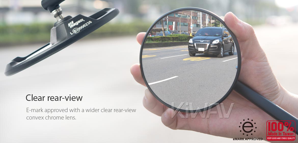True carbon fiber KiWAV motorcycle mirrors Mamba Round black universal fit for 10mm mirror thread and Harley Davidson